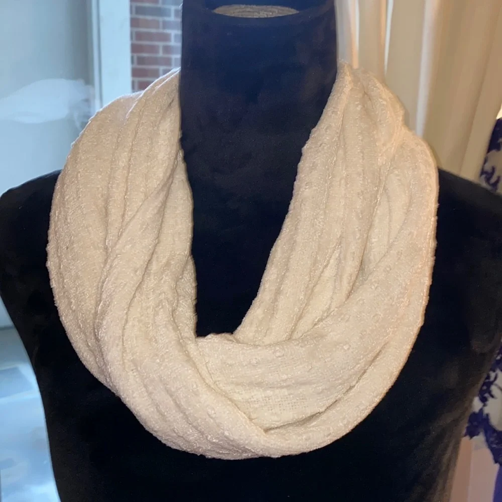 Neck scarf soft ivory textured design collectioneighteen one size fits all